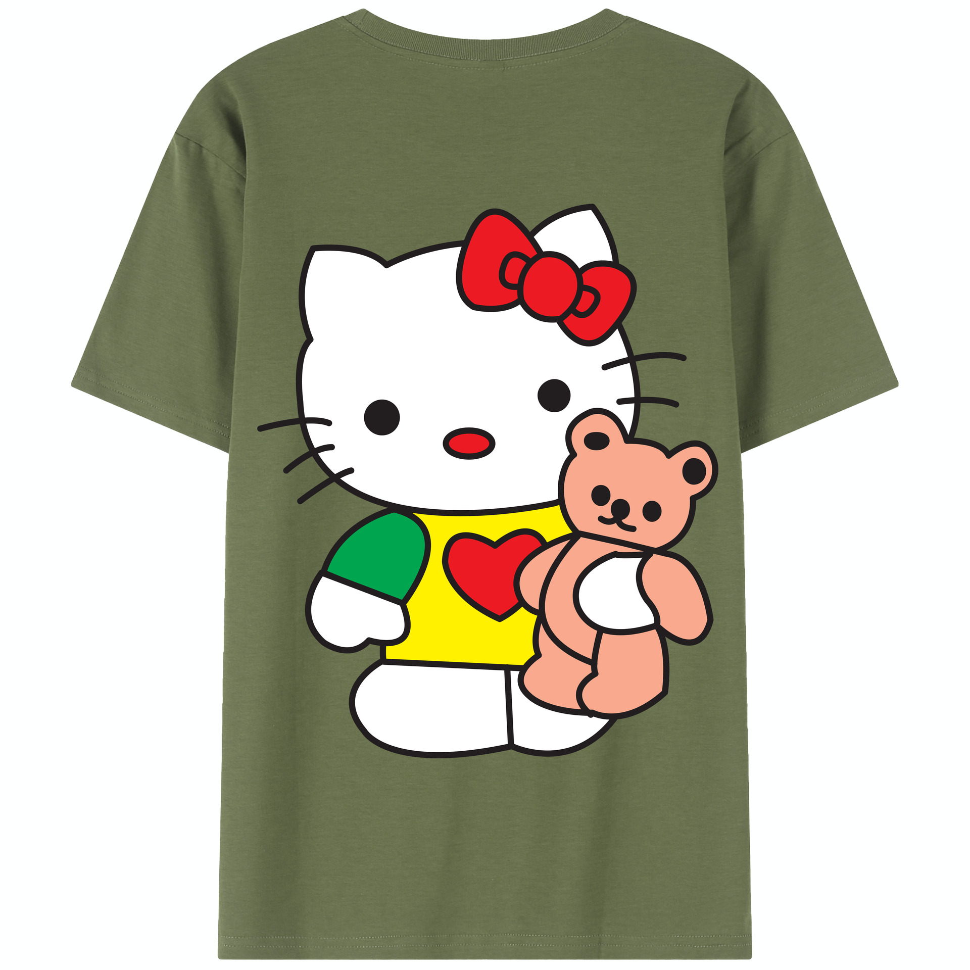 （画像用） Hello Kitty ハローキティ 綿100％半袖Tシャツ（背面プリント）